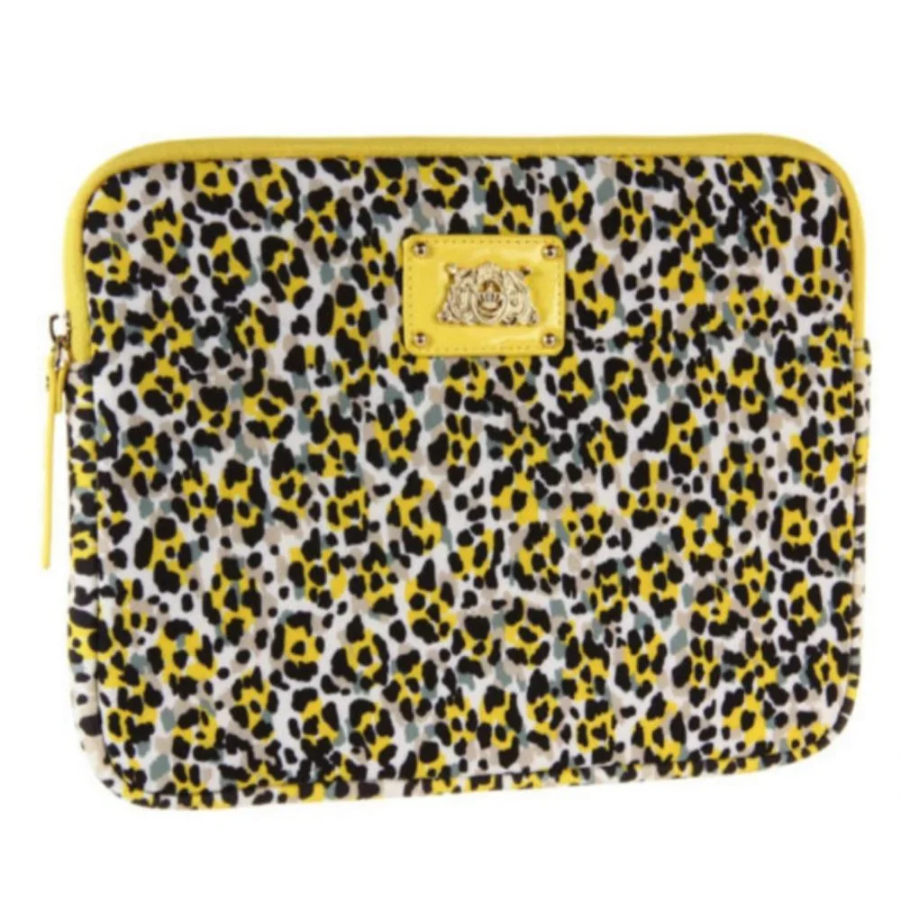 Juicy Couture Yellow Leopard Zip Top Tablet Case